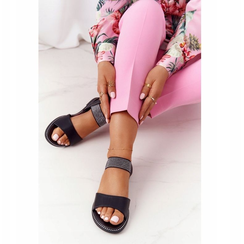 S.Barski Crne sandale s rebrastim S. Bararski 934-19 crna 1