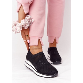 Ažurne tenisice koje se navlače na klin Crne Sophije bijela crna 1