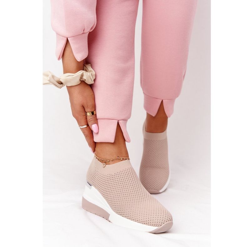 Otvorene tenisice koje se navlače na klin Bež Harmony bijela 2