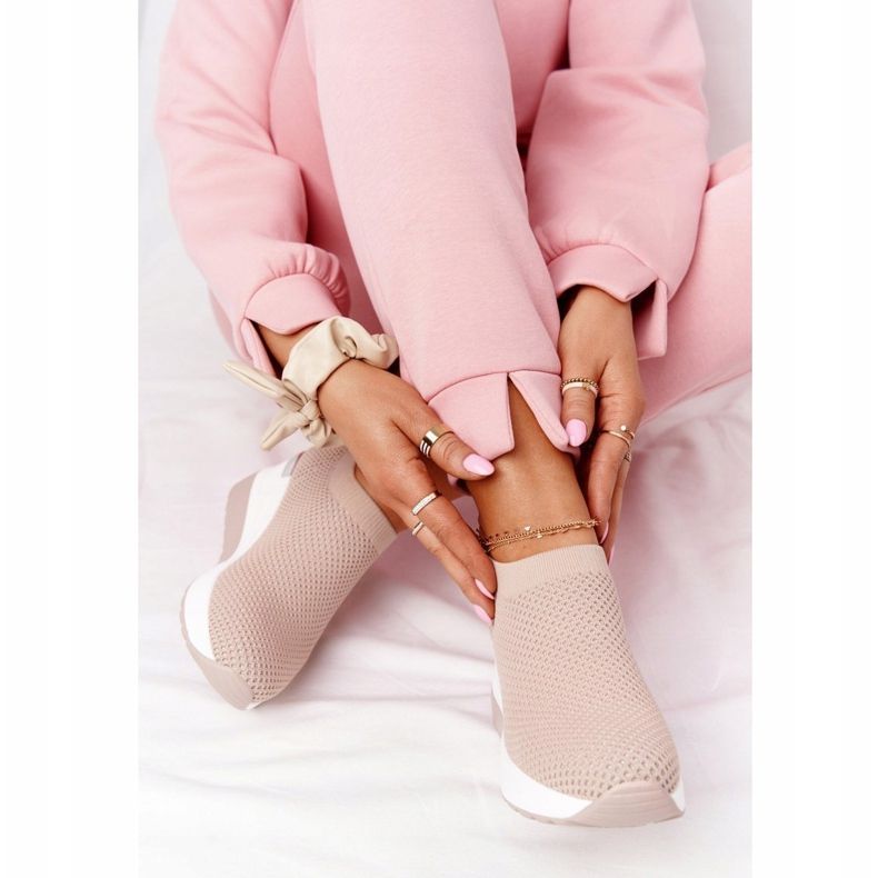 Otvorene tenisice koje se navlače na klin Bež Harmony bijela 1