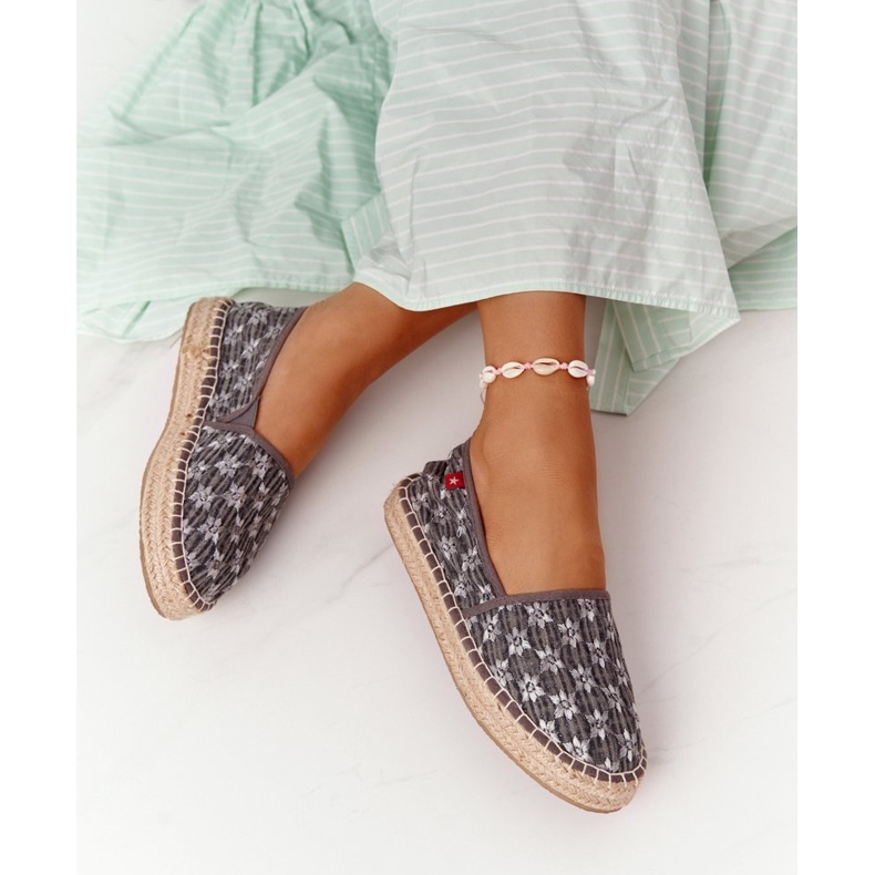 Espadrile na pletenoj platformi Big Star AA274680 Siva 1