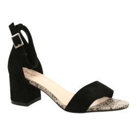 Sandale na niskom stupu Sergio Leone SK839 bež smeđa crno 2