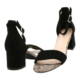 Sandale na niskom stupu Sergio Leone SK839 bež smeđa crno 4