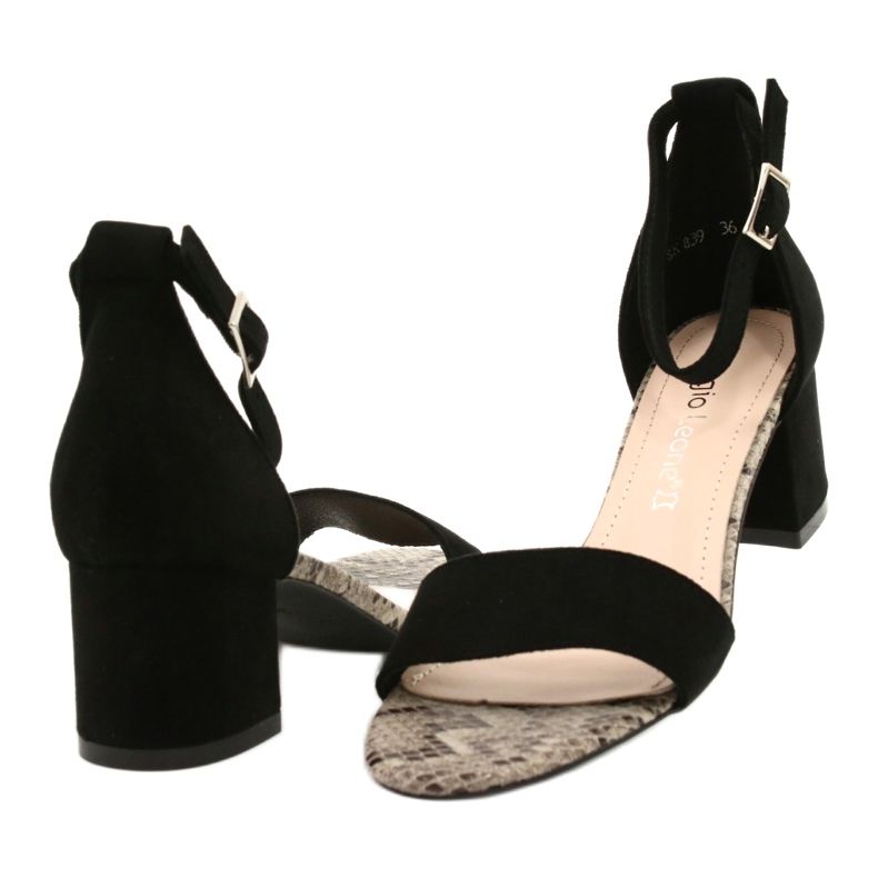 Sandale na niskom stupu Sergio Leone SK839 bež smeđa crno 4