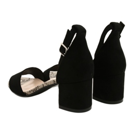 Sandale na niskom stupu Sergio Leone SK839 bež smeđa crna 5