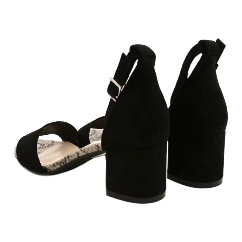 Sandale na niskom stupu Sergio Leone SK839 bež smeđa crna 5