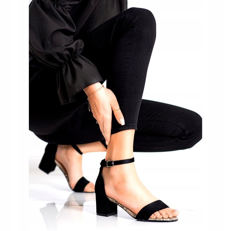 Sandale na niskom stupu Sergio Leone SK839 bež smeđa crna 1