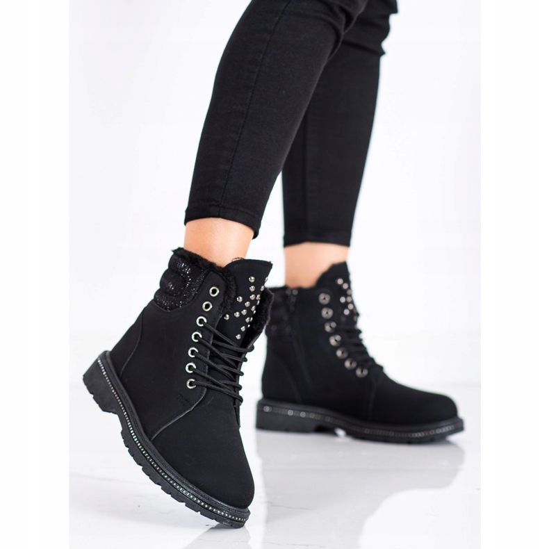 SHELOVET Crni hvatači s kubnim cirkonijem crna 2