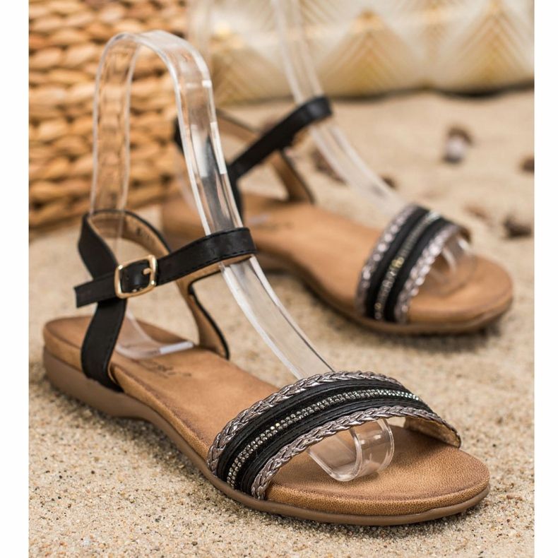 S. BARSKI Crne sandale S.BARSKI crna 1