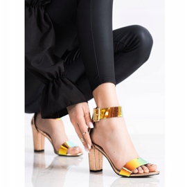 Goodin Sandale na šanku s Holo efektom zlatna 2