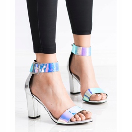 Goodin Sandale na šanku s Holo efektom srebro 1