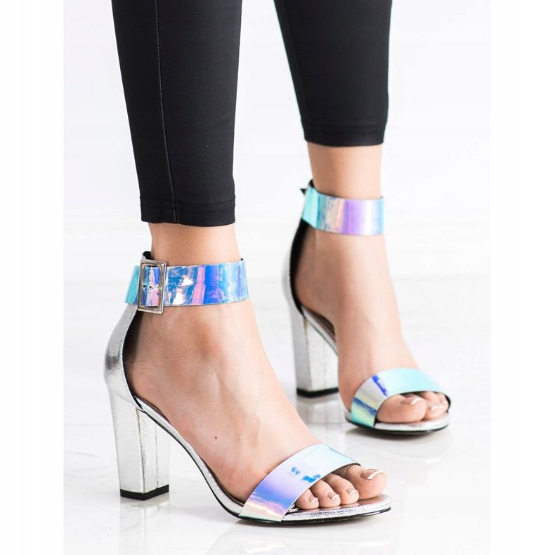 Goodin Sandale na šanku s Holo efektom srebro 1