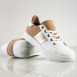 SHELOVET Modne tenisice s vezicama bijela smeđa raznobojna 1