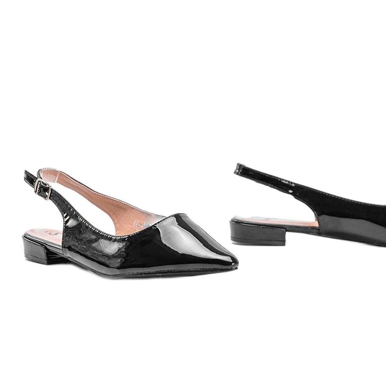 Crne patentne ravne balerinke Tia crno 1