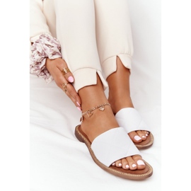 Kožne papuče s prošivenim Nicole 2650 bijele bijela 1