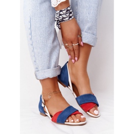 Kožne sandale Maciejka 04614-17 Mornarsko plavo-crvena 1