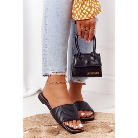 Kožne papuče s prošivenim materijalom S.Barski 331-42 Crne crna 1