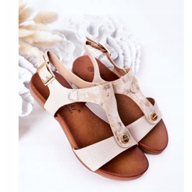 S.Barski Dječje sandale S. Bararski Comfort Złote bijela srebro zlatni 2