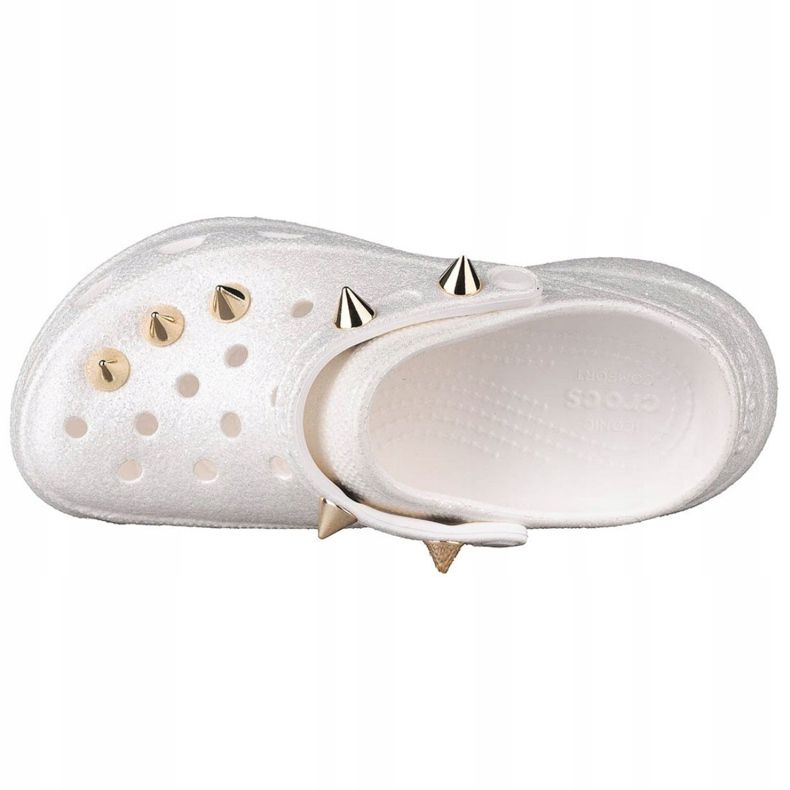 Crocs Classic Bae Glitter Stud Clog W 206783-100 bijela zlatni 2