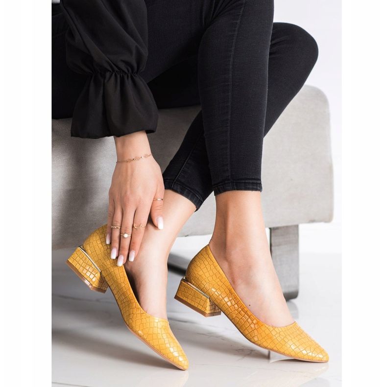 Goodin Žute pumpe Zmijski ispis žuta boja 1