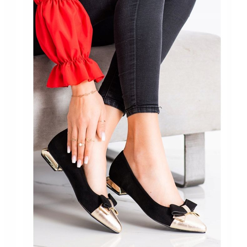 Goodin Pumpe s lukom crna zlatni 1