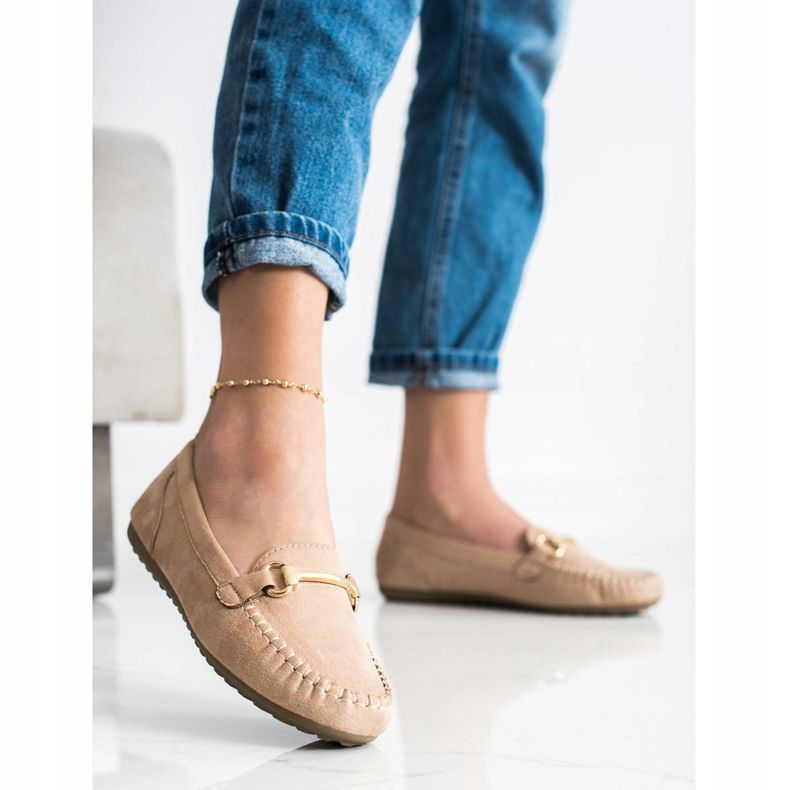 SHELOVET Mokasine od antilopa bež 2