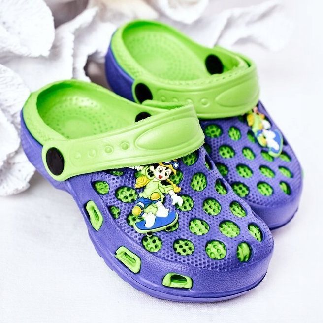 Dječje papuče od pjene Crocs Navy Blue-Green Jupiter tamnoplava zelena 1