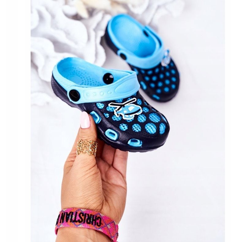 Dječje papuče od pjene Crocs Navy Blue Jupiter mornarsko plava plava 2