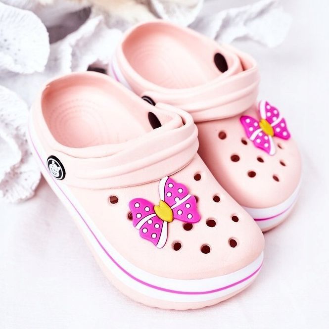 Dječje pjenušave papuče Crocs Pink Lazy Day ružičasta 1