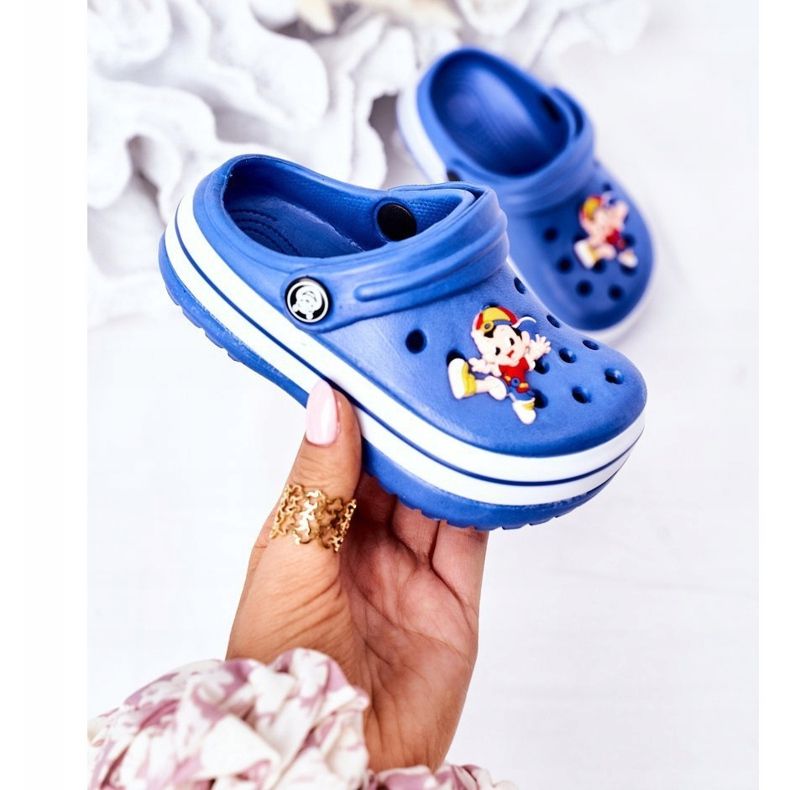 Dječje papuče od pjene Crocs Blue Lazy Day plava 2