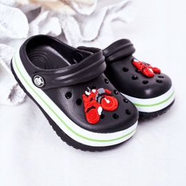 Dječje pjenušave papuče Kroks Black Lazy Day crna višebojan 2