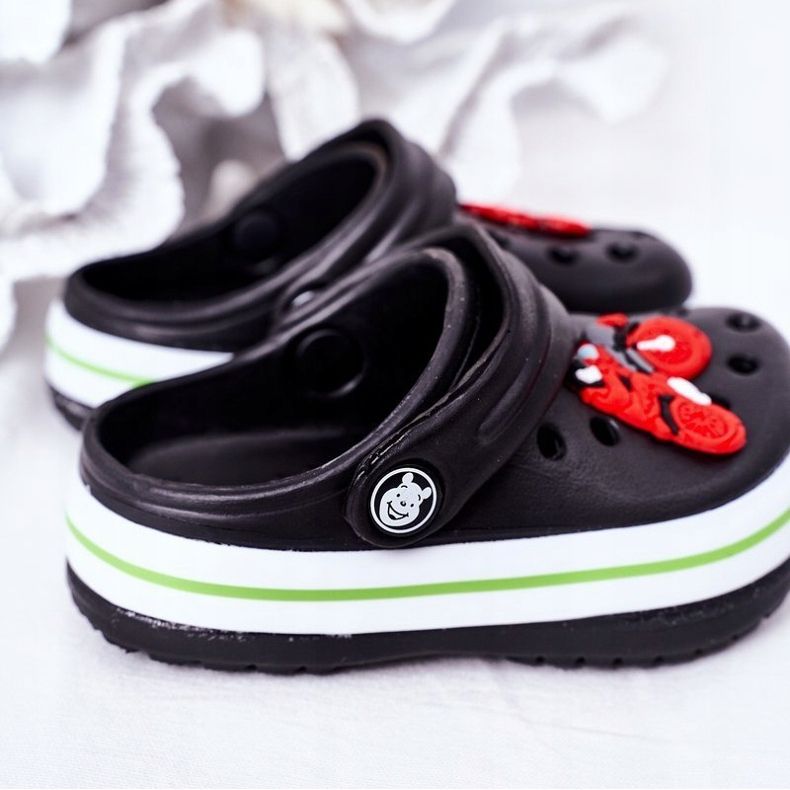 Dječje pjenušave papuče Kroks Black Lazy Day crna višebojan 1