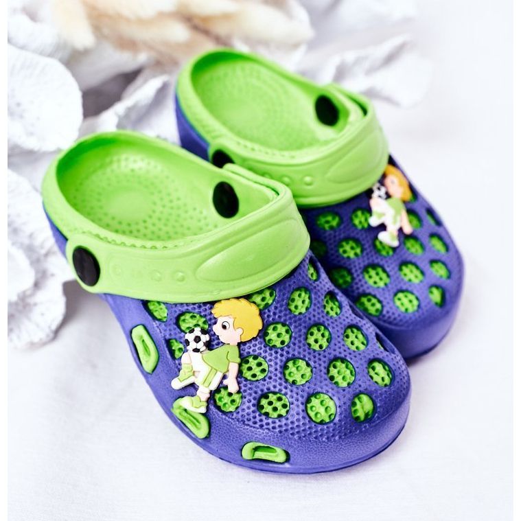 Dječje papuče od pjene Crocs Navy Blue-Green Jupiter tamnoplava zelena 2