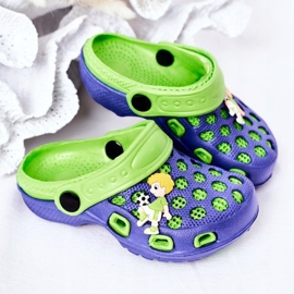 Dječje papuče od pjene Crocs Navy Blue-Green Jupiter tamnoplava zelena 1