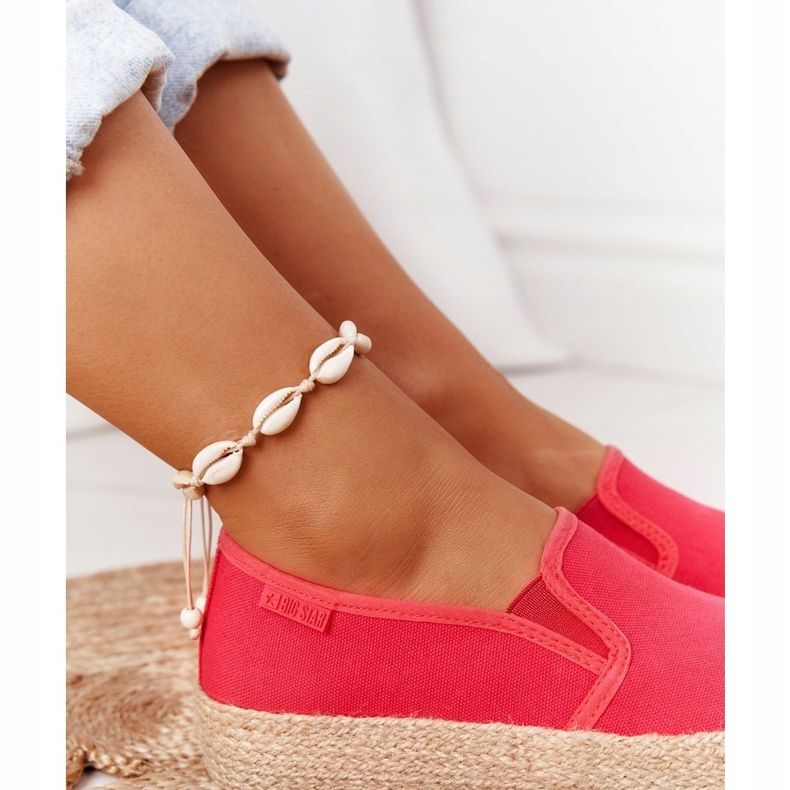 Espadrile na pletenoj platformi Big Star FF274149 Crvena 1