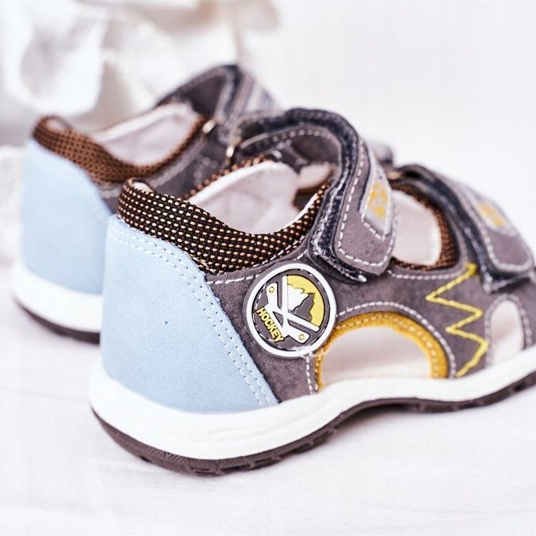 EVE Dječje sive nogometne sandale s čičkom raznobojna 1