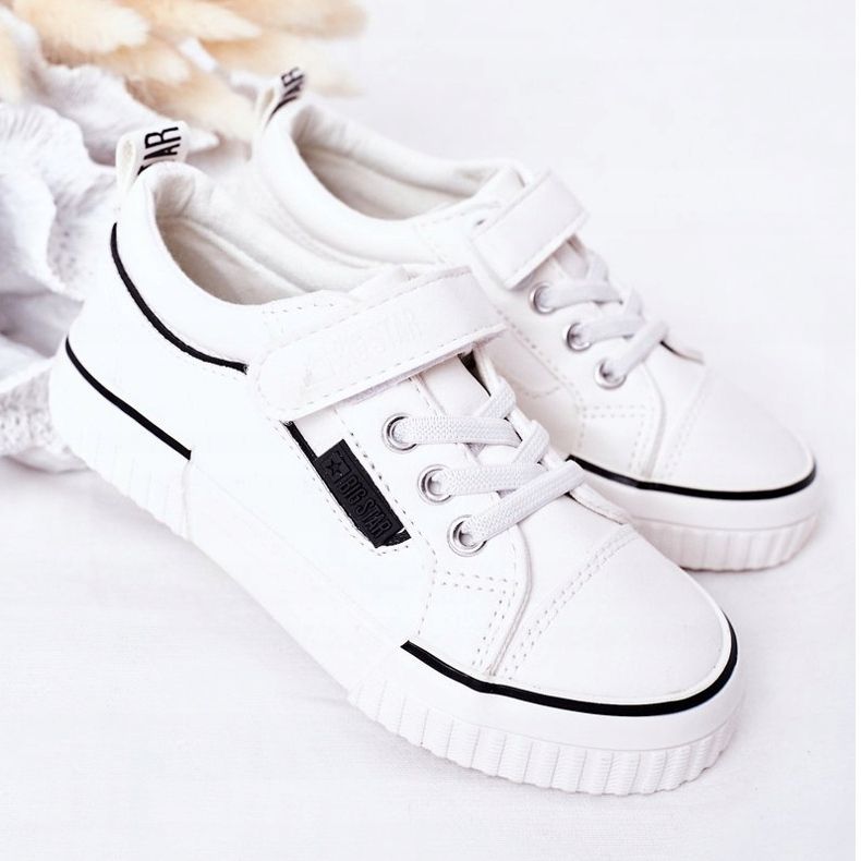 Dječje tenisice s čičkom Big Star HH374028 Bijele bijela 1