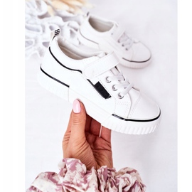 Dječje tenisice s čičkom Big Star HH374028 Bijele bijela 2