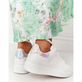 Tenisice za sportsku obuću na platformi Bijelo i srebrno sjajno sjajno bijela srebro 2