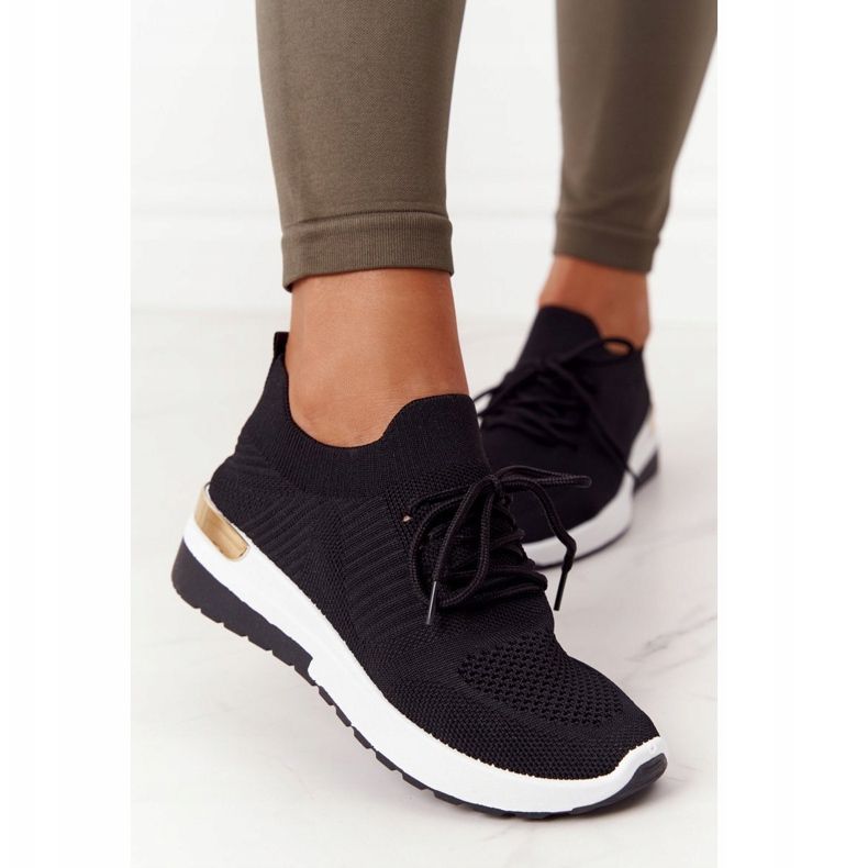 PG1 Sportske cipele Tenisice na klin crne Adeyla bijela crno 1