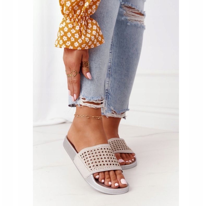 EVE Sive gumene papuče Tonya sa šljokicama siva 2