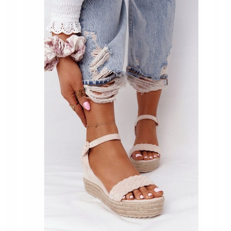 PS1 Bež balearske sandale na klin 1