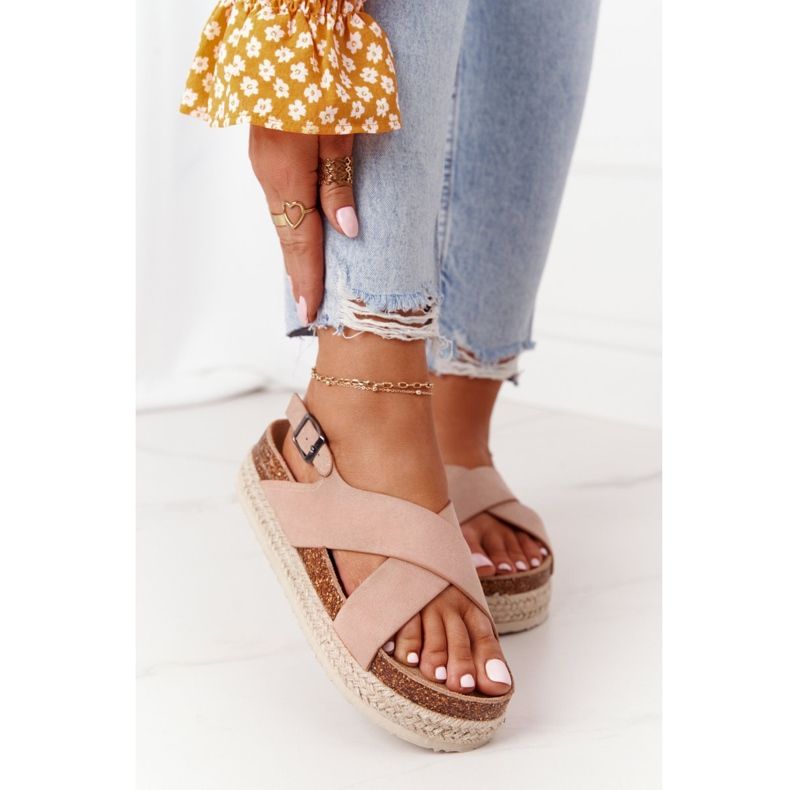 Sandale na platformi od pluta Big Star FF274A130 Bež 2