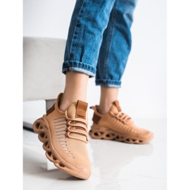 SHELOVET Smeđe modne tenisice smeđa 2