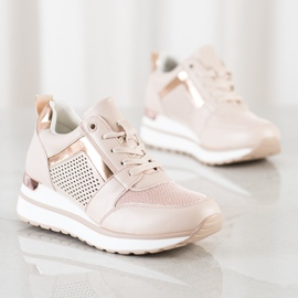 SHELOVET Elegantne tenisice sa sjajem ružičasta 1