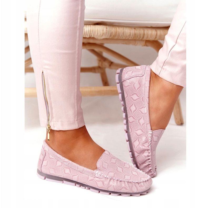 Kožne mokasine Rio Flore ekološke kože ružičasta 5