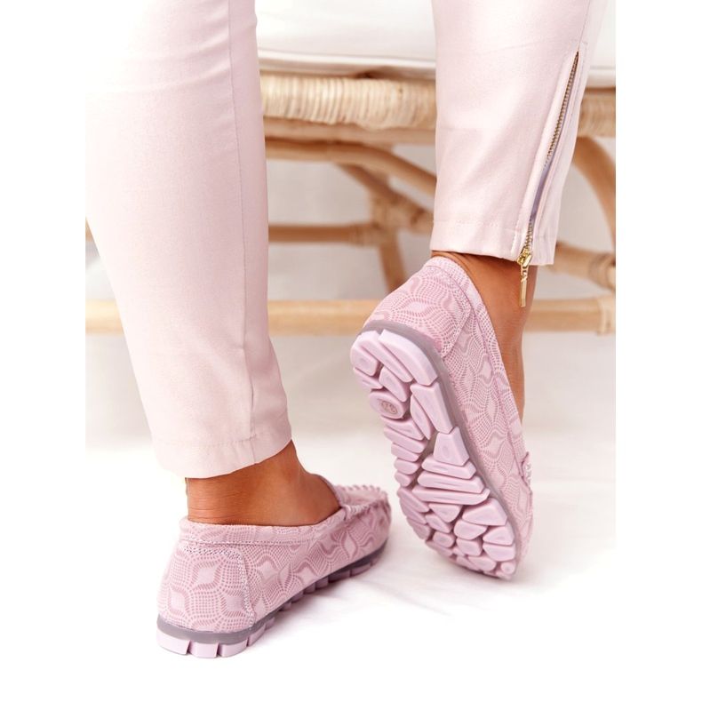 Kožne mokasine Rio Flore ekološke kože ružičasta 4