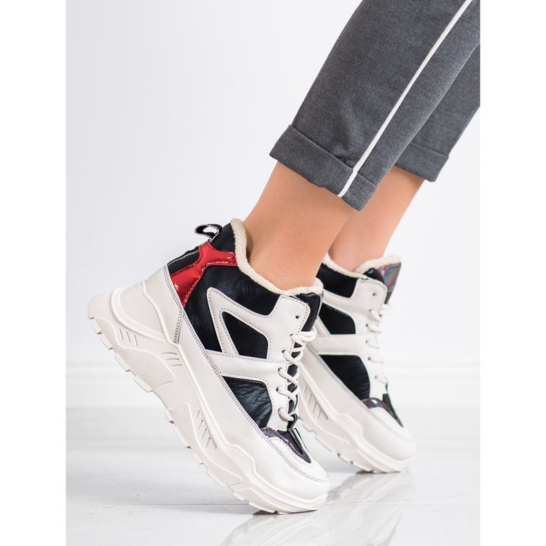 Seastar Sportske modne čizme bijela crno crvena 1