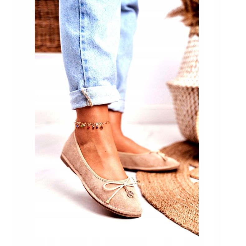 Ženske balerinke Lu Boo Suede Bež 1