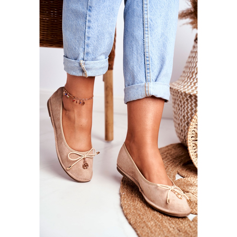 Ženske balerinke Lu Boo Suede Bež 2